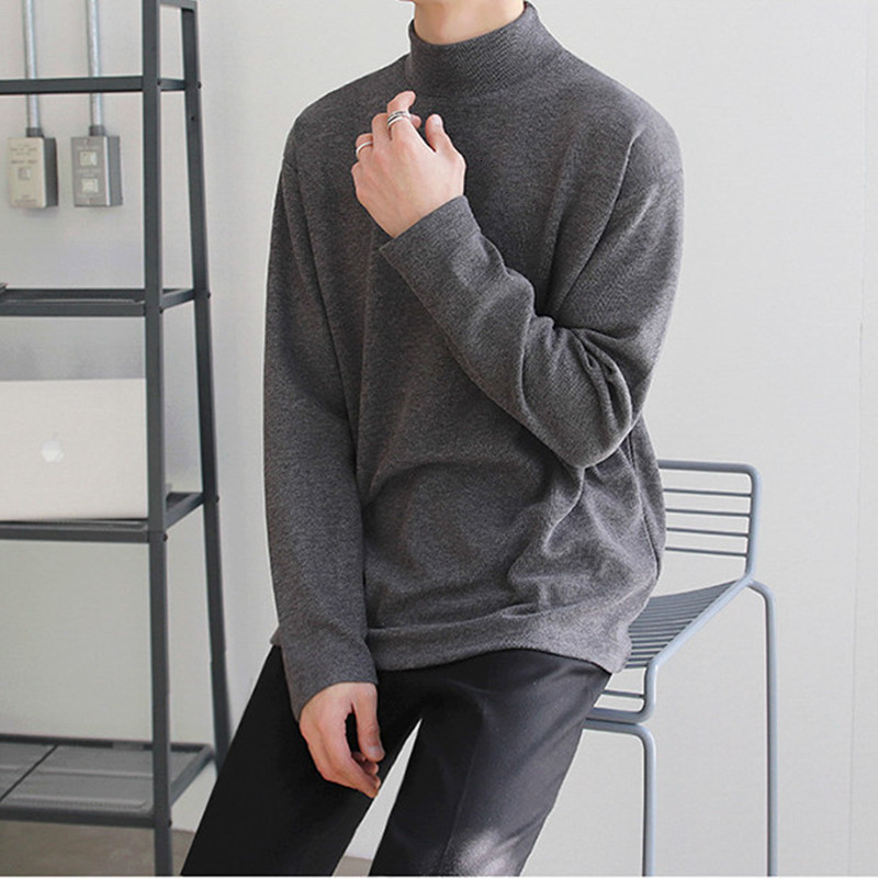Men s Sweaters Yasuk 2023 Spring Autumn Winter Solid Casual Plush Turtleneck Loose Bottom Double Faced Velvet Sweater Simple Warm BigSize 230718