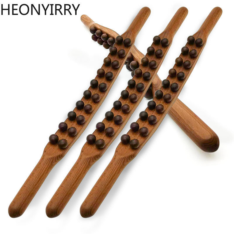 Full Body Massager 820 Beads Gua Sha Massage Stick Carbonized Wood Back Scrapping Meridian Therapy Wand Muscle Relaxing Body Massager Guasha 230718