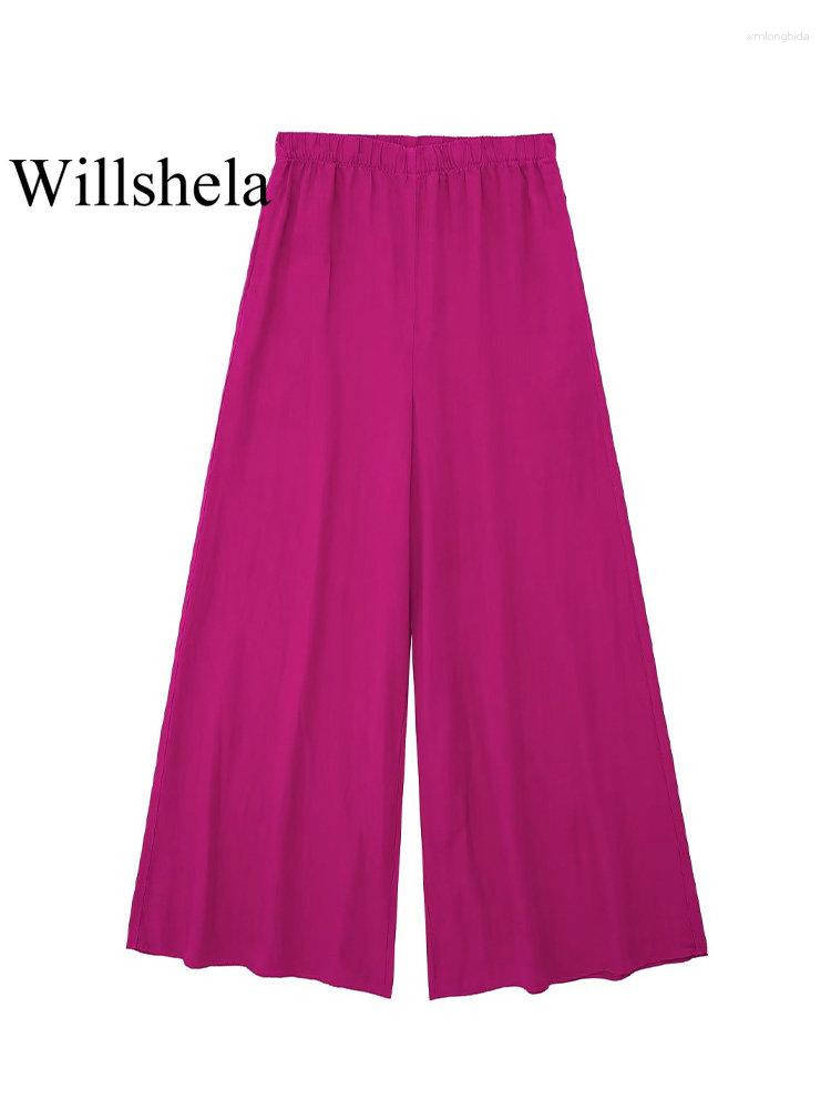 Women's Pants Women Fashion Rose Red Wide Leg Vintage High Elastic Waist Full Length Female Chic Lady Trousers, Rosered
Women's Pants Women Fashion Rose Red Wide Leg Vintage High Elastic Waist Full Length Female Chic Lady Trousers, Rosered