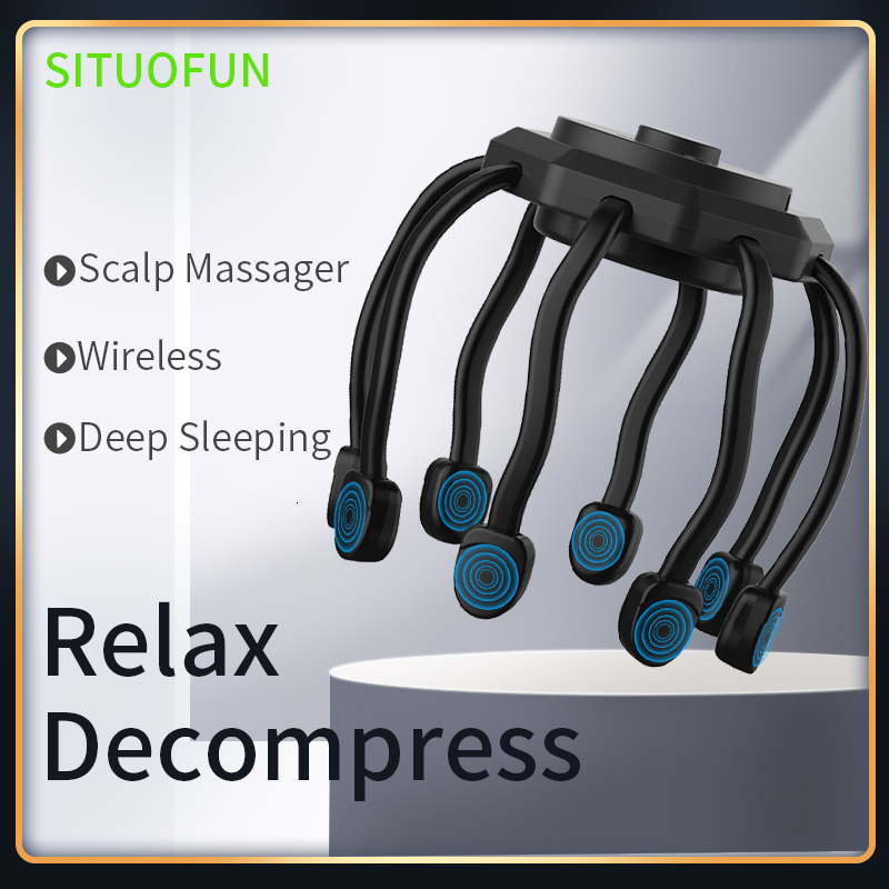 Head Massager Electric Head Massager Vibration Head Scratcher Octopus Scalp Massage with 3 Modes for Stress Relax Migraine Relief Deep Sleep 230718