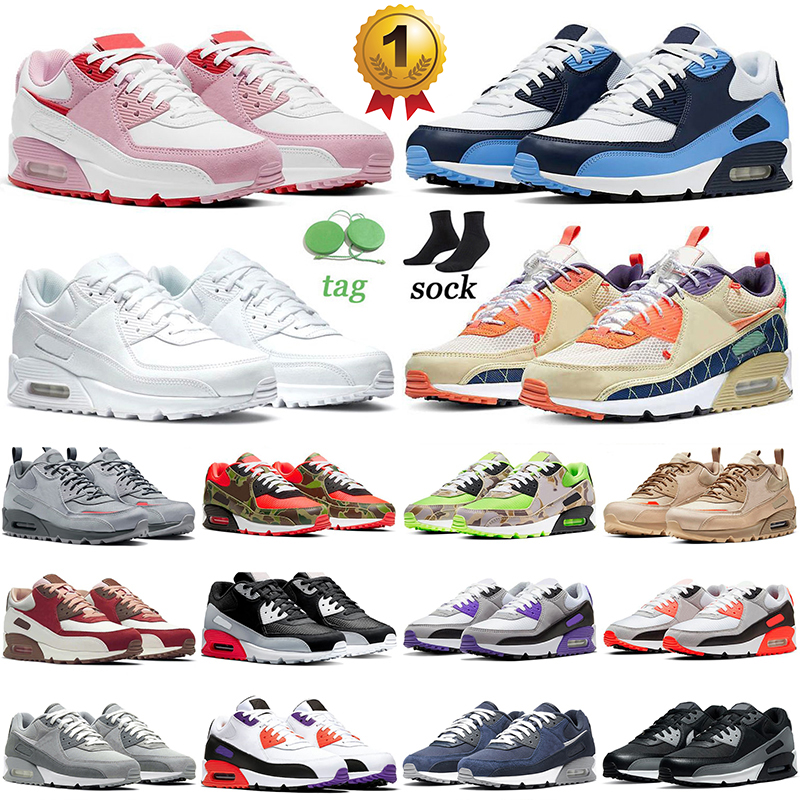 90 90s mens Running Shoes BIG SIZE 13 UNC Valentines Day Triple White Trail Vibes Surplus Wolf Grey Red Camo Green maxs 90 Men Women Trainers Sports Dhgate Sneakers 36-47