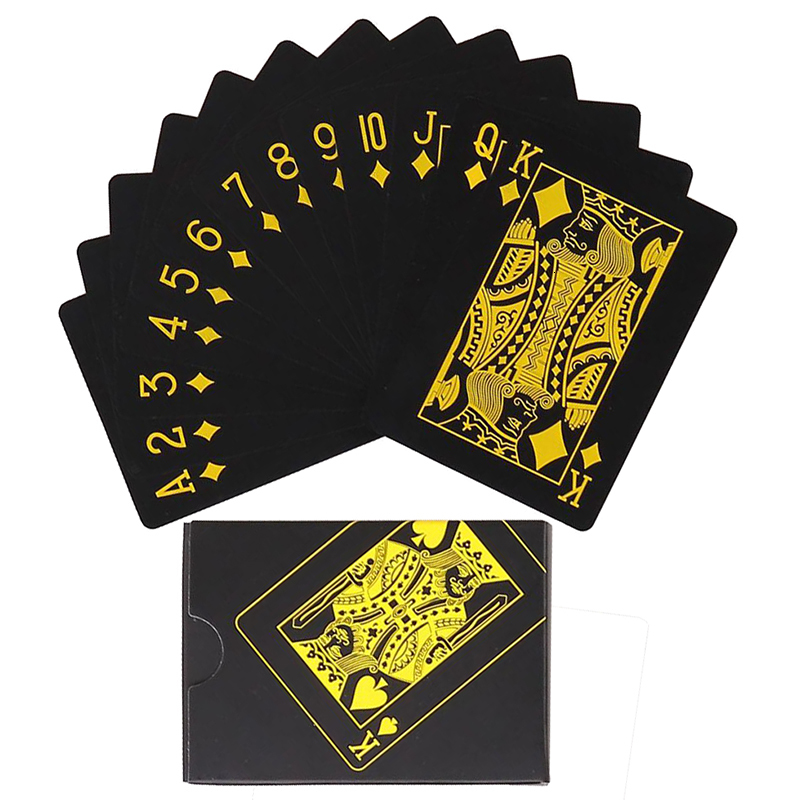 Outdoor Games Activities Black Gold Playing Card Poker Game Deck blue Silver Poker Suit Plastic Magic Waterproof Deck Of Card Magic Water Gift Collect