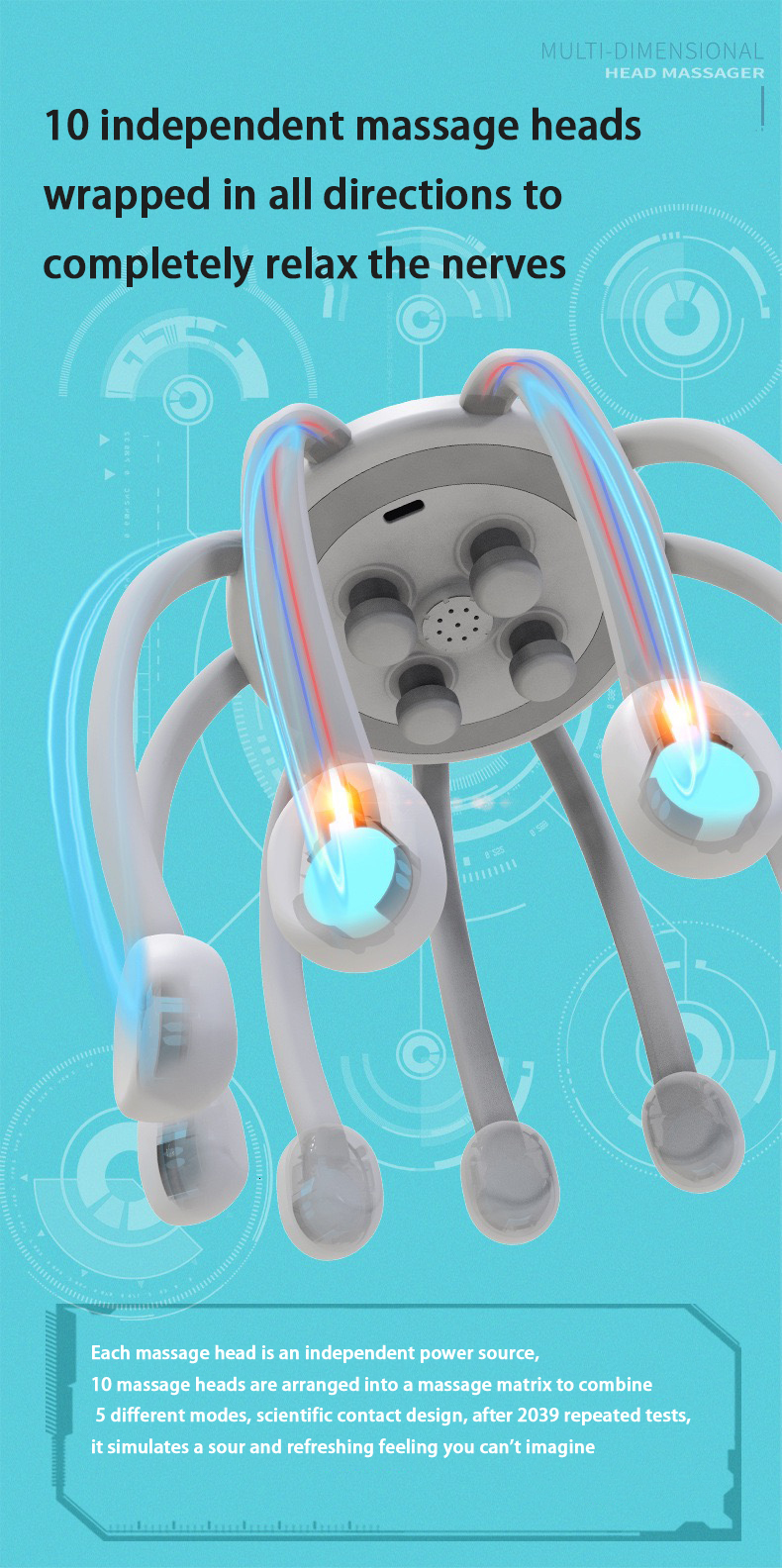 Head Massager Electric Had Massager Relaxes Scalp Promotes Blood Circulation Grows Hair Relieves Fatigue Headache Insomnia Full Body Massage 230718