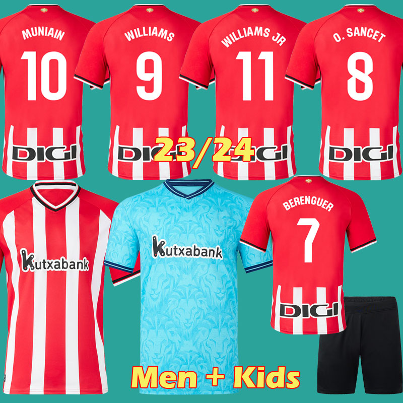 

23 24 Club Bilbao Soccer Jerseys BERENGUER 2023 MUNIAIN Athletic WILLIAMS JR Football shirt RAUL GARCIA VILLALIBRE camiseta Sancet GK UNAI SIMON Man Kids kit 999, Home kids
