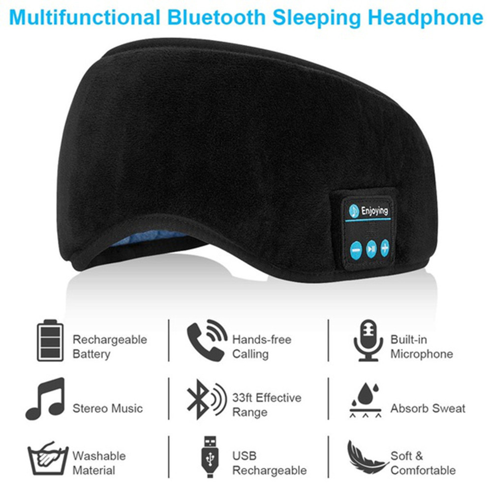 Eye Massager Wireless Bluetooth Eye Mask Headset Sleep Stereo Headset Subwoofer Blindfold Bluetooth 5.0 Head-mounted Sleeping Eye Cover 230718