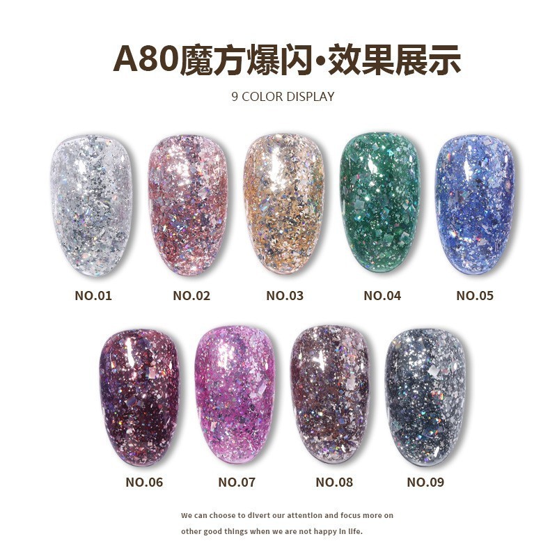Nail Polish Big Sequin Gel Explosion Shiny Soak Off Varnish Aurora Reflective Diamond Glue P otherapy 230718