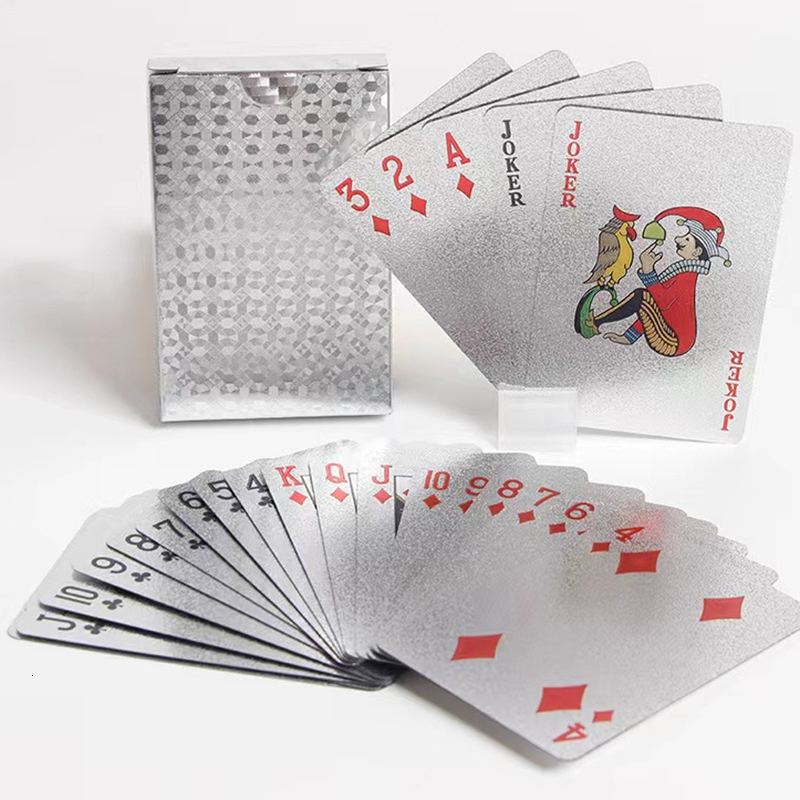 Outdoor Games Activities Black Gold Playing Card Poker Game Deck blue Silver Poker Suit Plastic Magic Waterproof Deck Of Card Magic Water Gift Collect