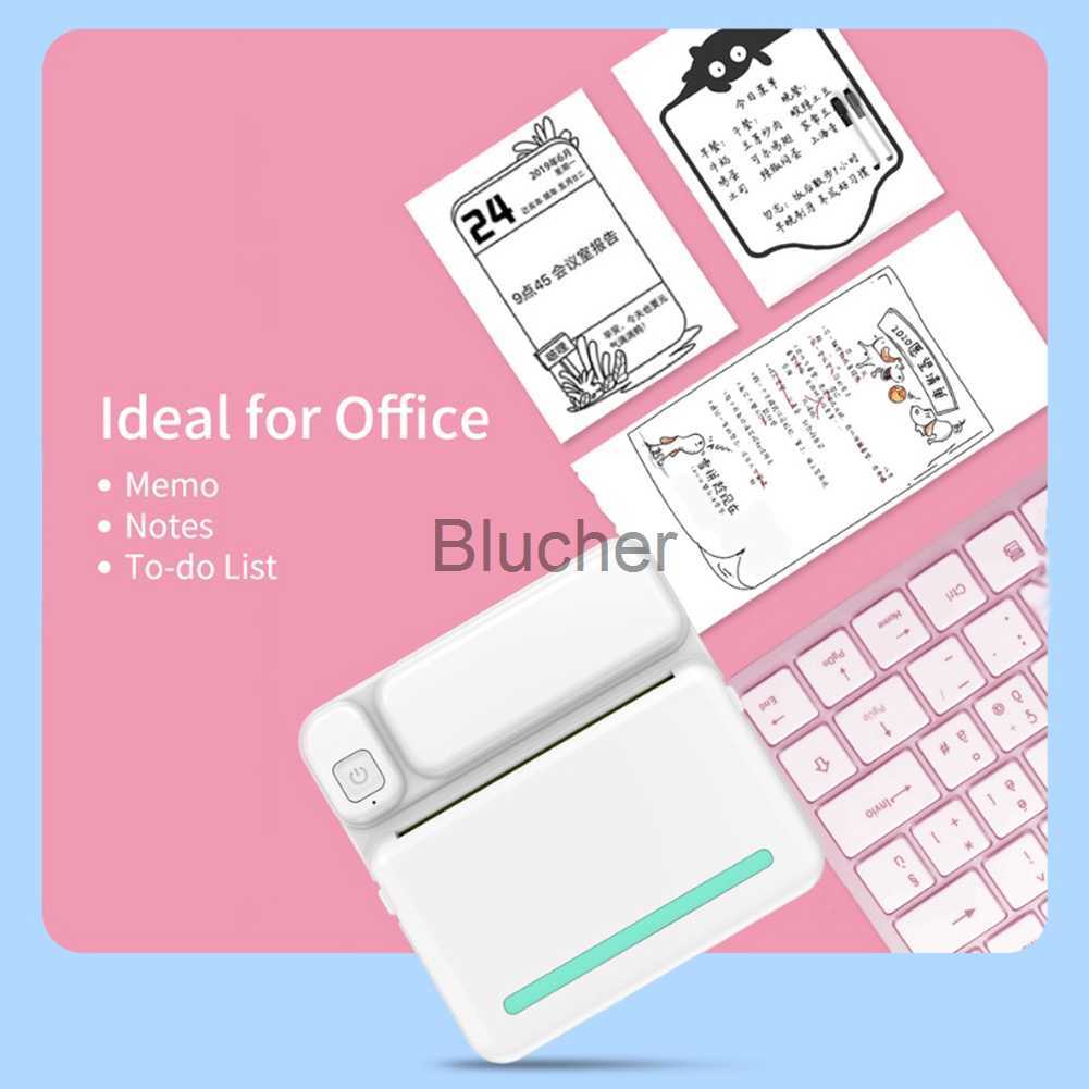 Printers Mini Printer Portable Thermal Printer Pocket Photo Label Printers Sticker Inkless Bluetooth Miniprint For Phone 200dpi Printing x0717