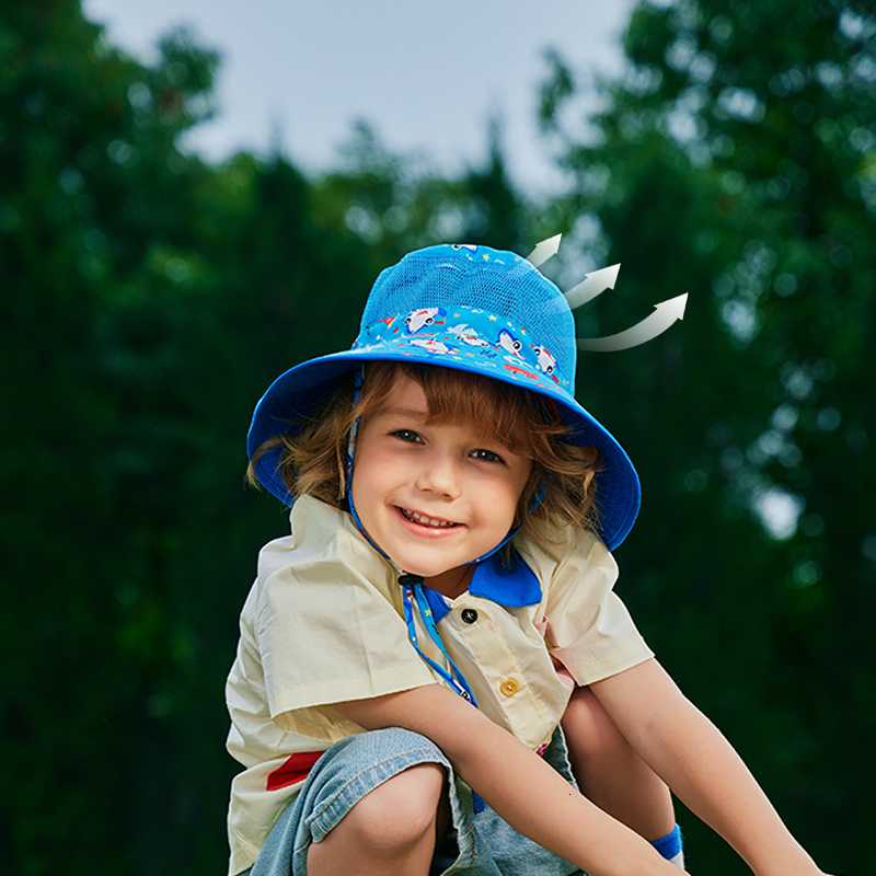 Caps Hats 0-12 Years Old Children Sun Hat Cartoon Kids Breathable Bucket Sun Protection Hat Adjustable Stay-on Chin-Strap Spring Travel 230717