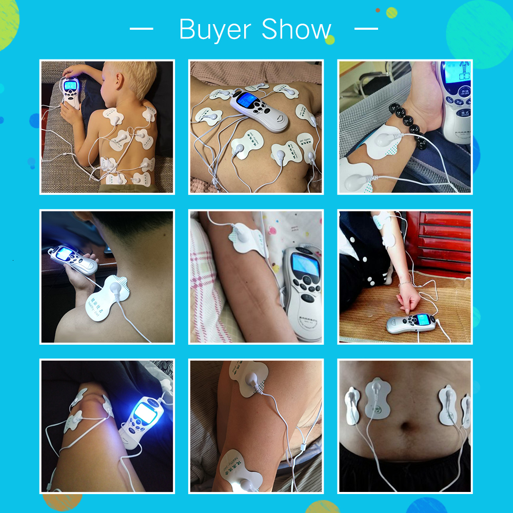 Face Massager Health Care Digital Therapy Machine LCD Screen Full Body 4 Pads Slim Massager Acupuncture Body Neck Massager Electric TENS EMS 230718