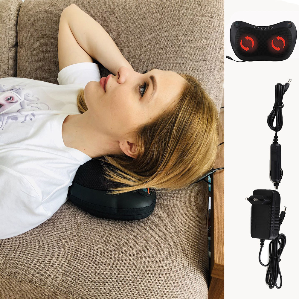 Massaging Neck Pillowws Head Neck Massager Car Home Cervical Shiatsu Massage Neck Back Waist Body Electric Multifunctional Massage Pillow Cushion 2307