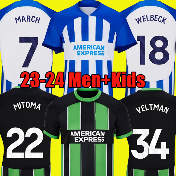 23 24 WELBECK MITOMA BHAFC soccer jerseys FERGUSON GILMOUR MWEPU MARCH 2023 2024 football shirt LALLANA VELTMAN CAICEDO SARMIENTO jersey men kids Kits set uniforms, 23-24 away
23 24 WELBECK MITOMA BHAFC soccer jerseys FERGUSON GILMOUR MWEPU MARCH 2023 2024 football shirt LALLANA VELTMAN CAICEDO SARMIENTO jersey men kids Kits set uniforms, 23-24 away