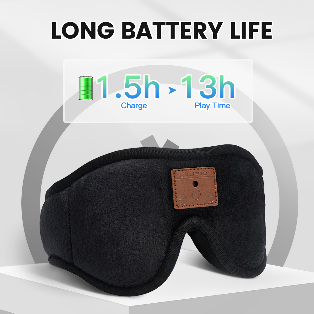 Eye Massager Bluetooth Sleeping Headphones 3D Eye Mask Total Blockout Light Eyeshade Earbuds Music Earphones Blindfold for Better Sleep Relax 230718