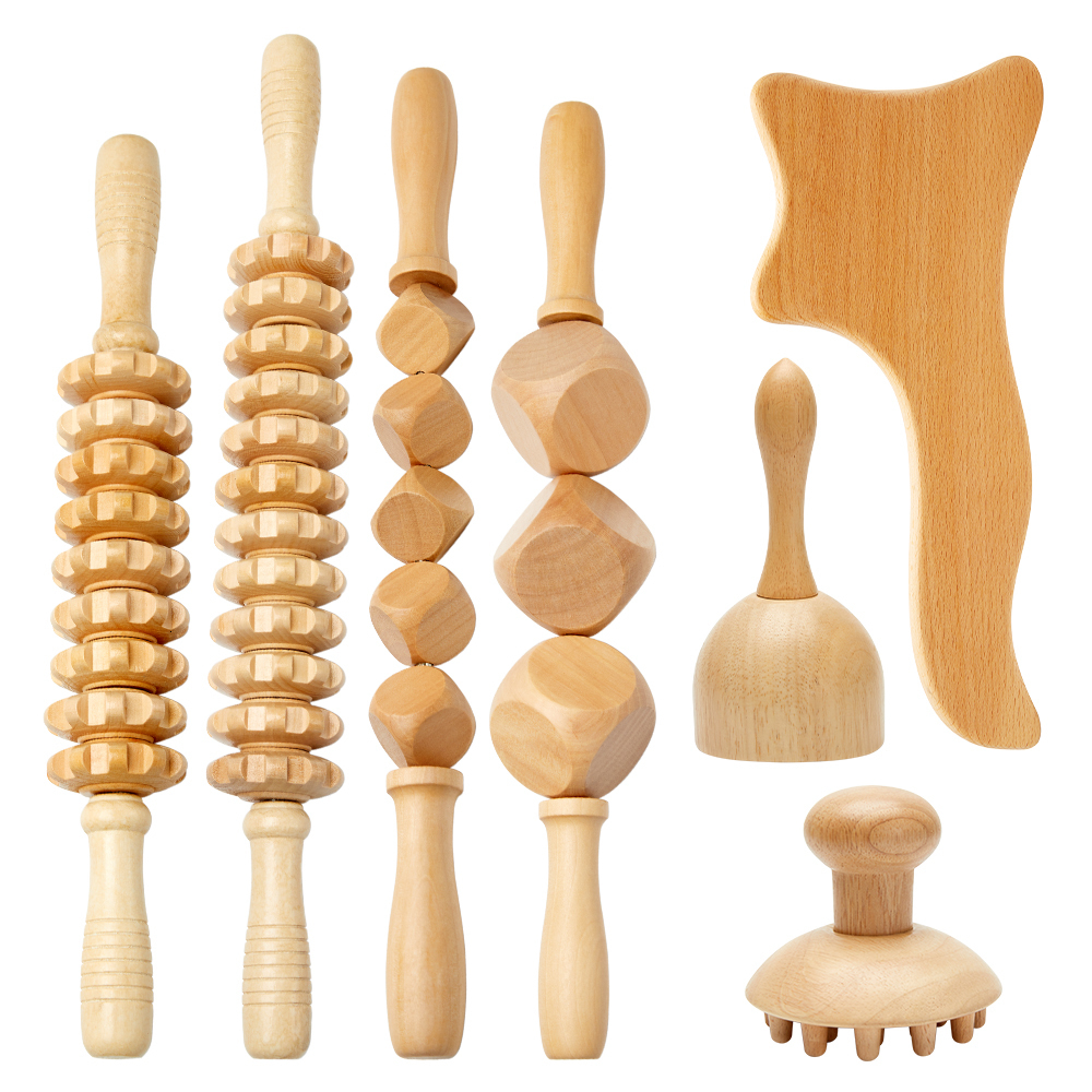 Other Massage Items Wood Therapy Massage Set Maderoterapia Massager Roller Anti Cellulite Slimming Gua Sha Massager For Body Back Foot Masajeador 2307