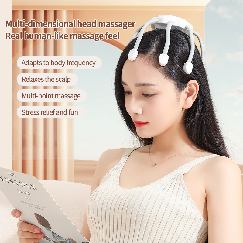 Head Massager Electric Head Massager Vibration Head Scratcher Octopus Scalp Massage with 3 Modes for Stress Relax Migraine Relief Deep Sleep 230718