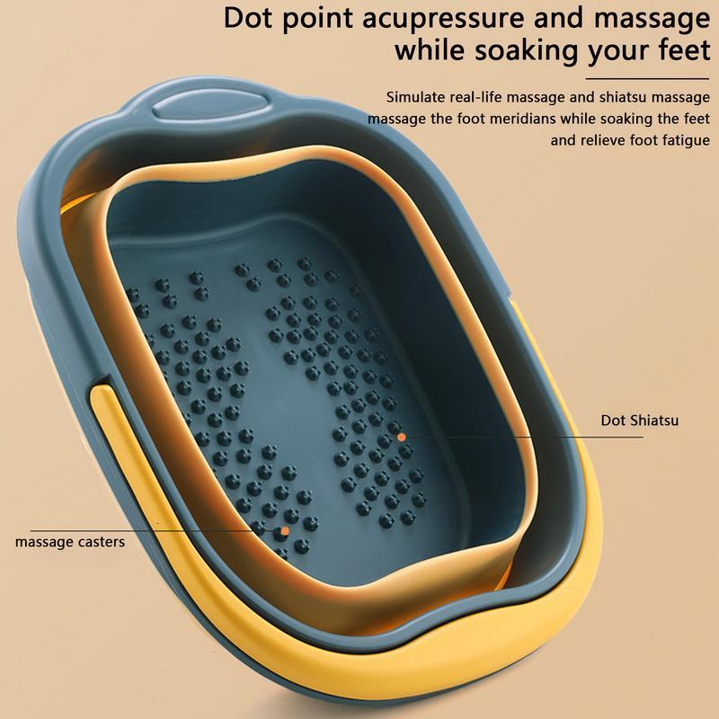 Foot Treatment Folding Foot Bathtub Foot Bath Basin With Foot Massager And Handle Pedicure Foot Spa For Feet Stress Relief Foldable Foot Bath 230717