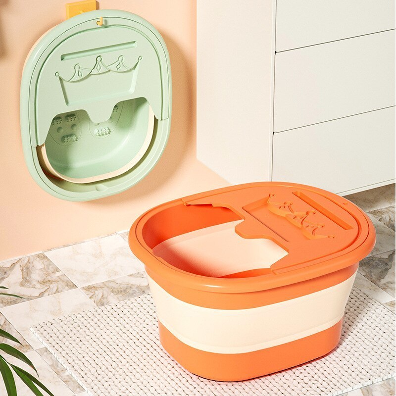 Foot Treatment Foldable Foot Bath Bucket Massage Foot Wash Basin Home Laundry Tub Bucket Children's Foot Bath Basin Portable Foot Soak Foot Tub 2