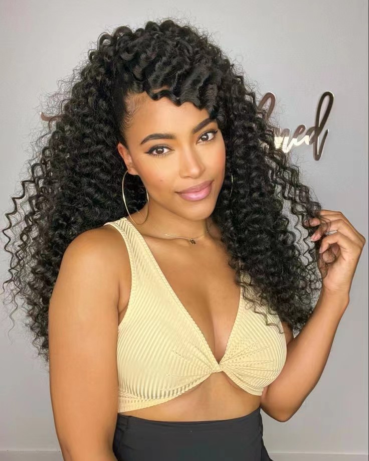 160g Wrap Around Ponytail deep Curly Ponytail Human Hair Ponytail Extensions Remy Brazilian Hair Ponytails hairpiece drawstring clip in pony tail hair
