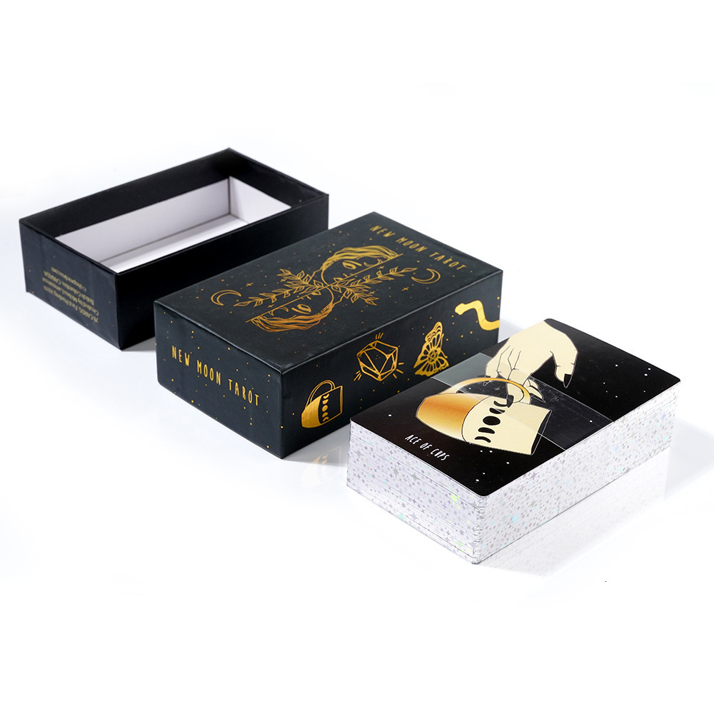 Outdoor Games Activities 12x7cm moon tarot cards High quality Full English Family Party Board Game Astrology Divination Fate Cards 230718