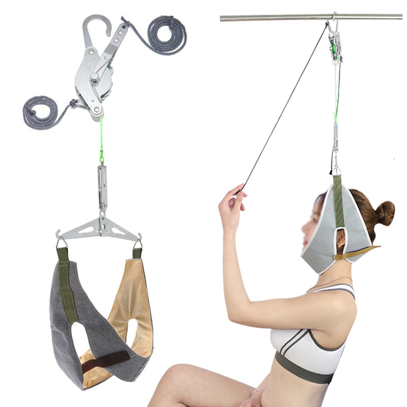 Massaging Neck Pillowws Cervical Traction Over Door Neck Massager Device Kit Stretcher Adjustment Chiropractic Back Head Massager Relaxation Pain Reli