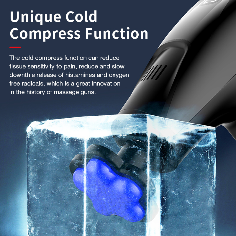Full Body Massager MUKASI Icy Cold Compress Massage Gun Electric Percussion Pistol Massager For Body Neck Back Sport Deep Tissue Muscle Relaxation 230