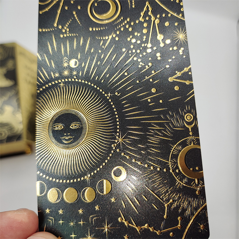 Outdoor Games Activities Good Quality Frosted Gold Tarot Deck Waterproof Divination Cards Plastic With Guidebook And Exquisite Flip Box 230717