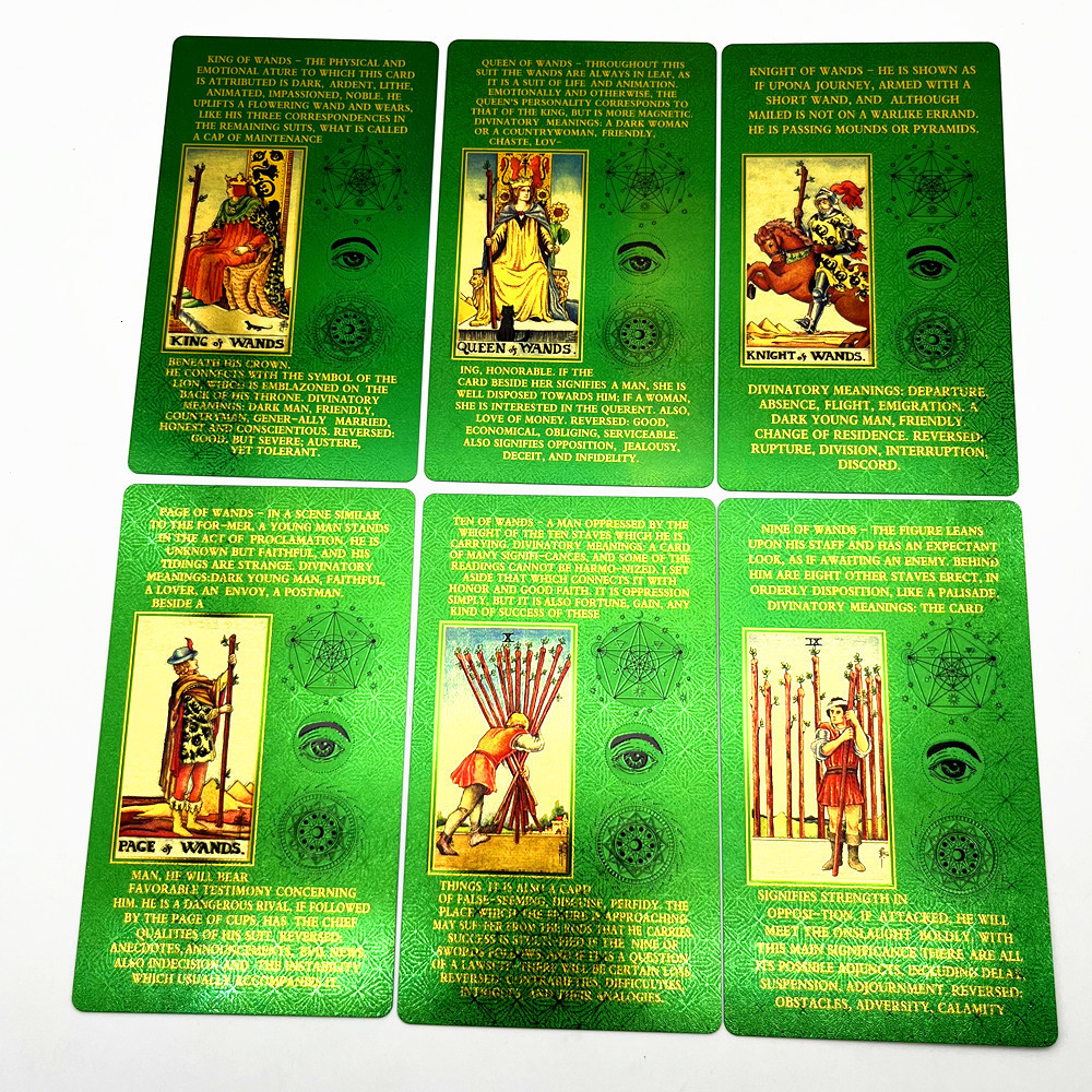 Outdoor Games Activities 1 Deck Plastic Tarot Cards Gold Black Blue Green Cards 7*12cm Waterproof Durable Home Board Game Divination 78 Cards 230718