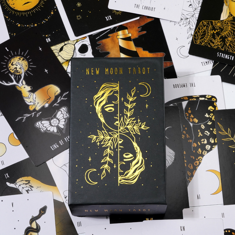 Outdoor Games Activities 12x7cm moon tarot cards High quality Full English Family Party Board Game Astrology Divination Fate Cards 230718