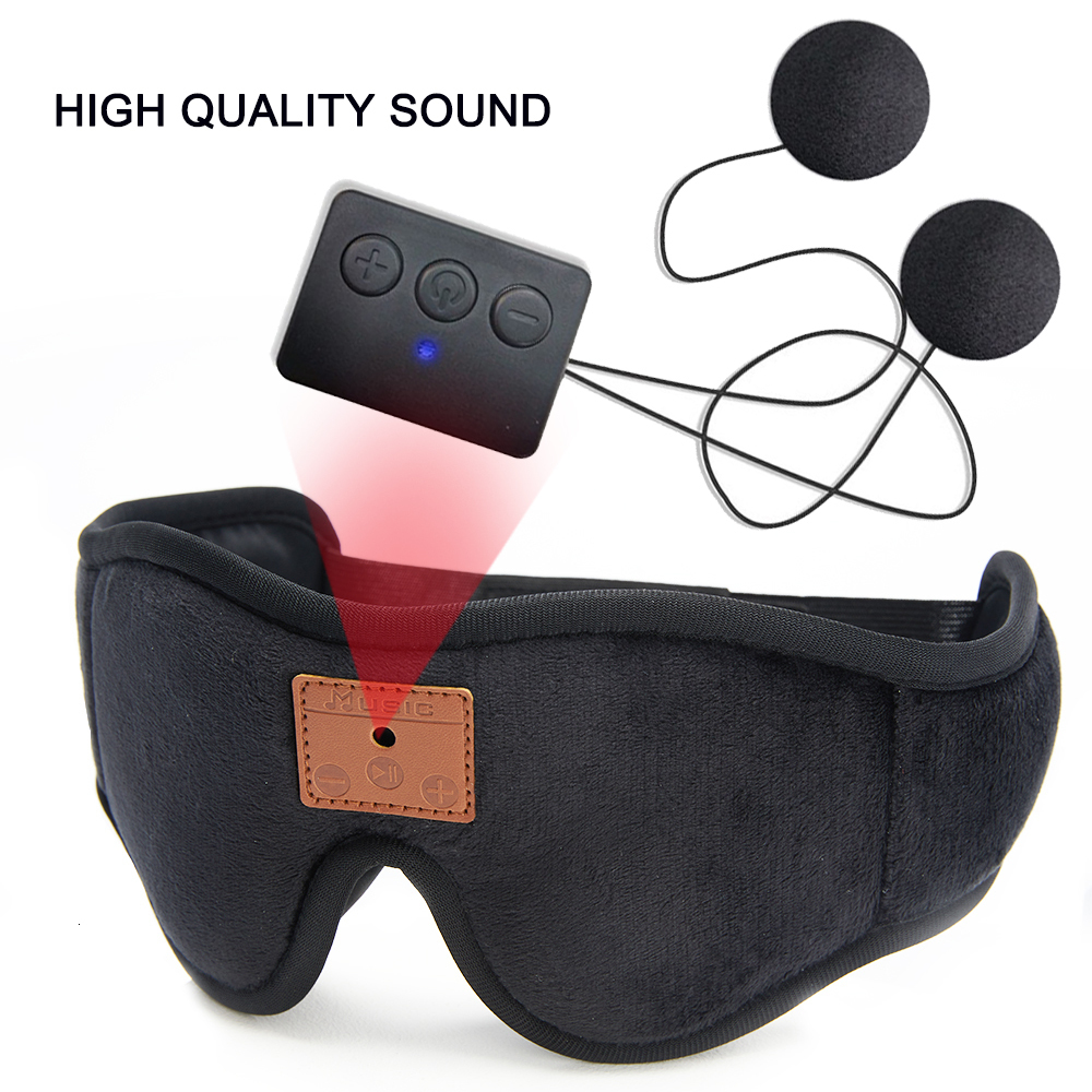Eye Massager Bluetooth Sleeping Headphones 3D Eye Mask Total Blockout Light Eyeshade Earbuds Music Earphones Blindfold for Better Sleep Relax 230718