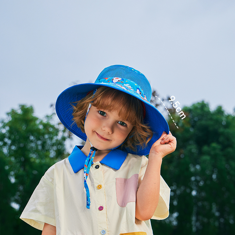 Caps Hats 0-12 Years Old Children Sun Hat Cartoon Kids Breathable Bucket Sun Protection Hat Adjustable Stay-on Chin-Strap Spring Travel 230717