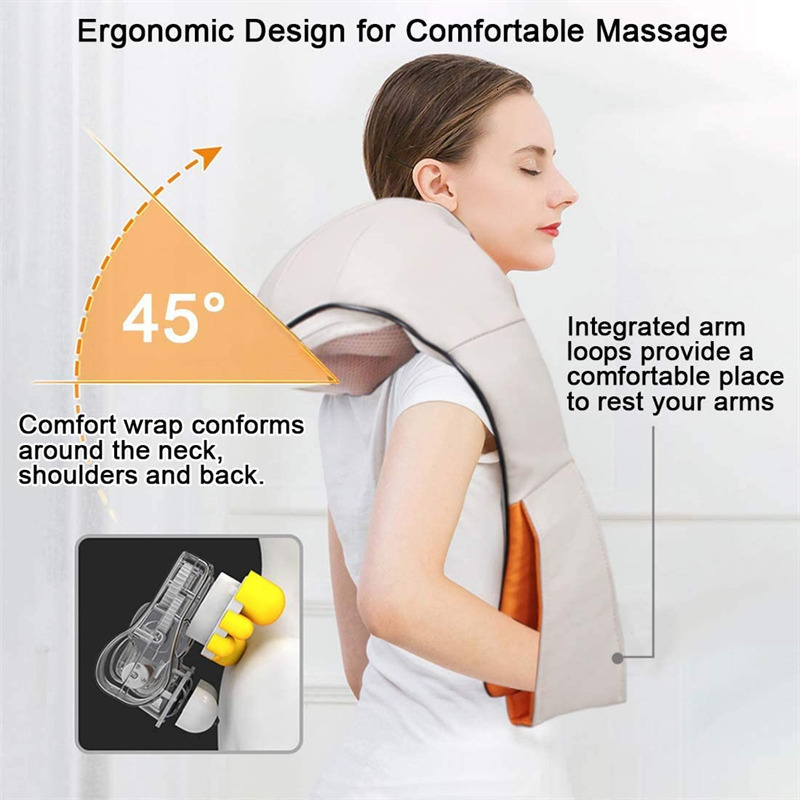 Massaging Neck Pillowws U Shape Electrical Shiatsu Massage Shawl Back Neck Shoulder Body Massager Device Infrared Heated Kneading CarHome Massage Shaw