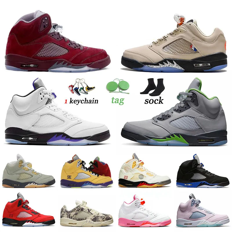 5 5s V Basketball Shoes US 13 Men Trainers Burgundy Low PSGs Jumpman Dark Concord Women Sneakers Sports What The Offs White Noir Green Bean Ragin