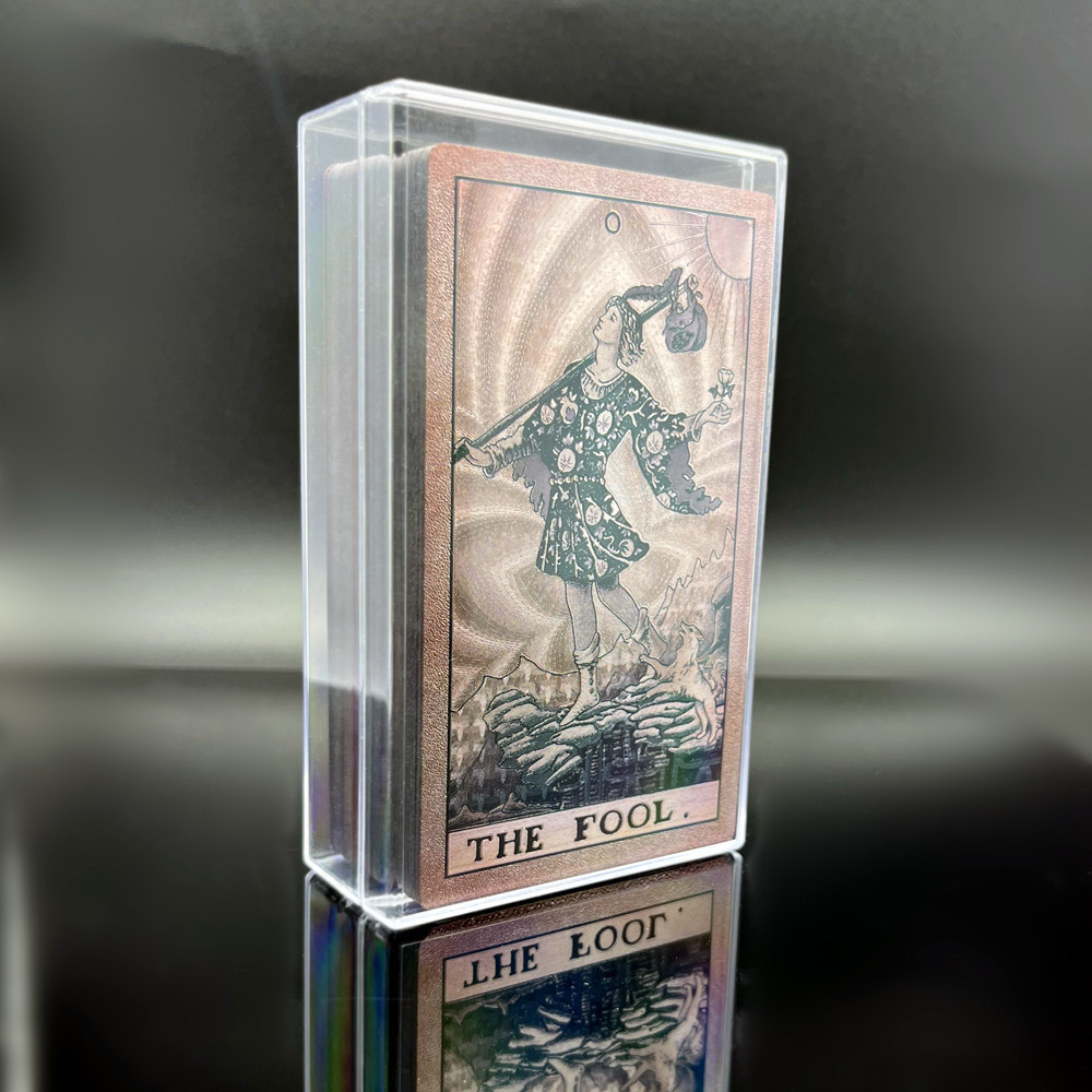 Outdoor Games Activities 1 Deck Tarot Cards Plastic Gold Foil With Transparent Box Black Waterproof Durable Astrology Guide Book L722 230718