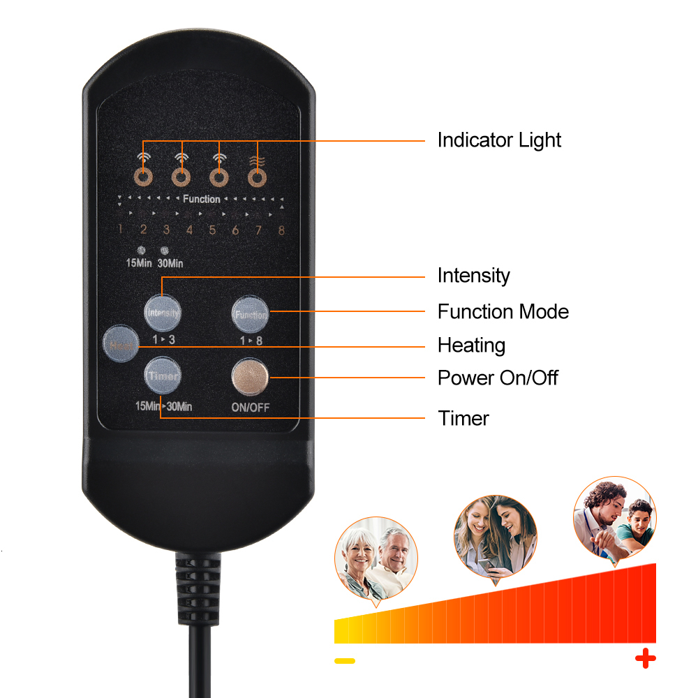 Massaging Neck Pillowws Electric Heating Vibrating Back Massager Portable Massaging Chair Cussion Seat Pad For Car Home Office Lumbar Neck Mattress Pa