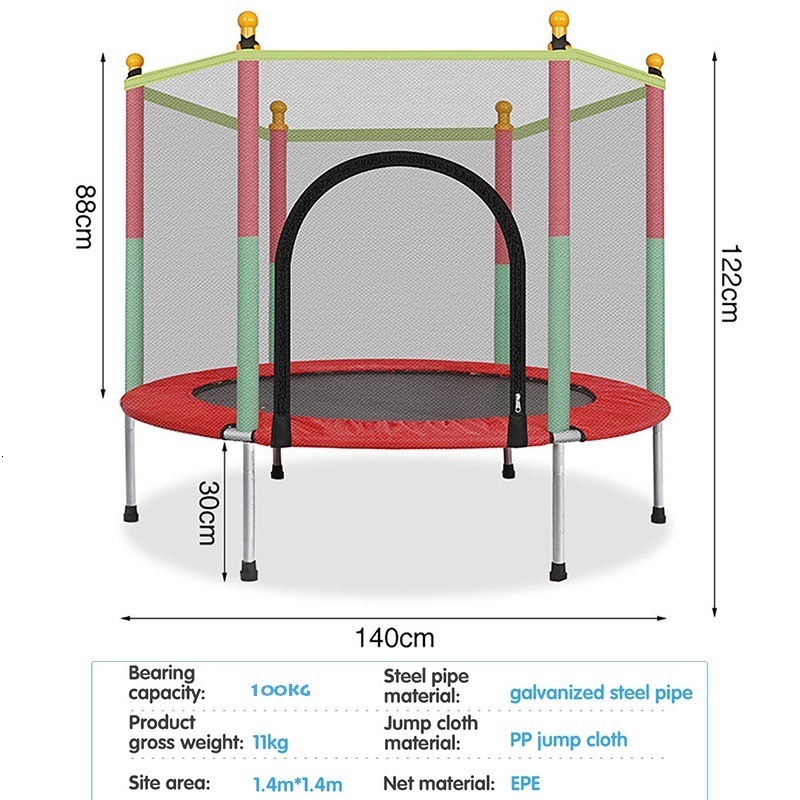 Trampolines High Quality Trampoline for Children Exercise Trampoline with Protective Net Equipped Indoor Sports Entertainment Support 100 KG 230717