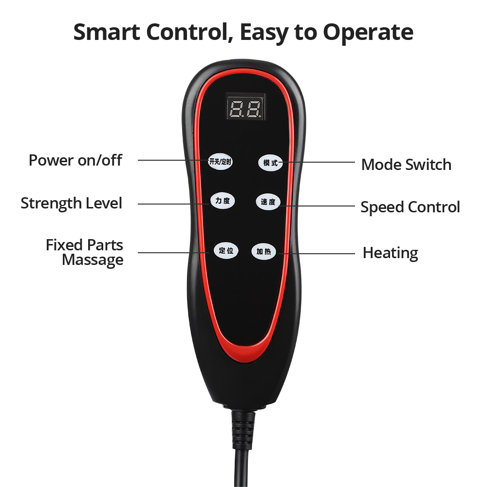 Back Massager Electric Vibration Full Body Massage Mat with Inflatable Air Pillow Home Office Waist Heating Pain Relief Back Massage Cushion 230718