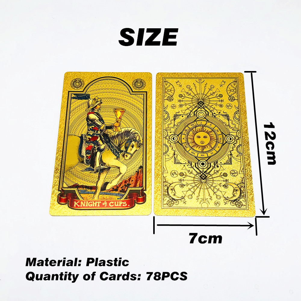 Outdoor Games Activities 1 Deck Gold Tarot Cards Plastic Tarot Home Board Game Gift cards L702 230718