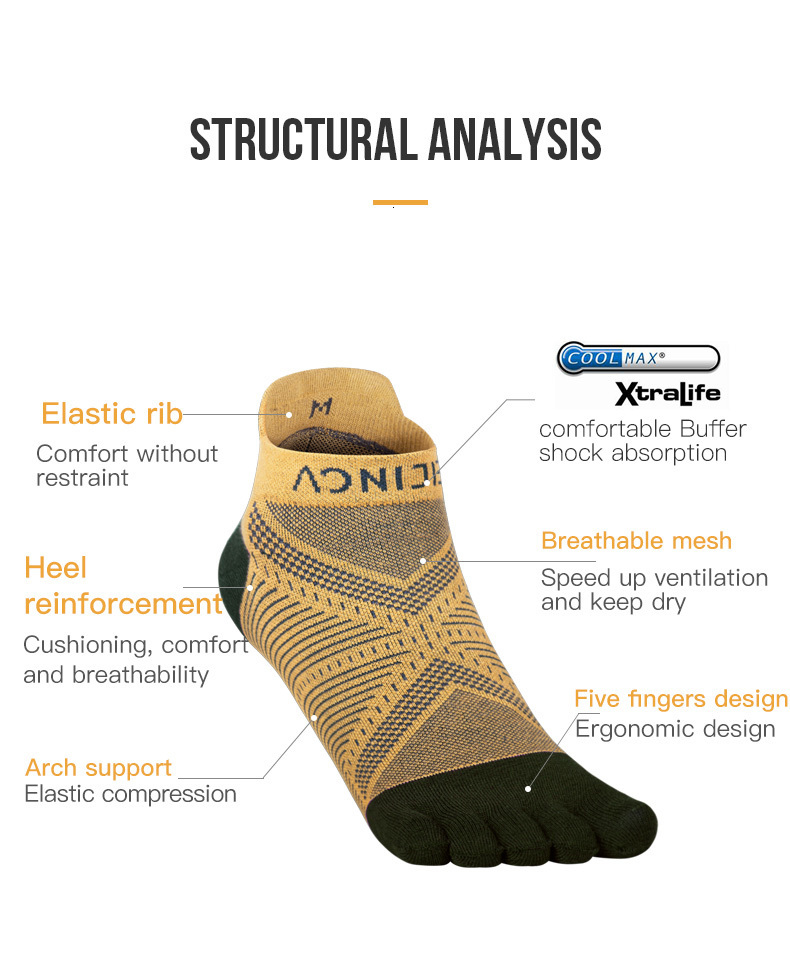 Sports Socks AONIJIE E4824 2 Pairs Toe Barefoo Socks Mini Crew Five Fingers Cycling Running Soccer Basketball Sports Yoga Men Women Marathon 230717
