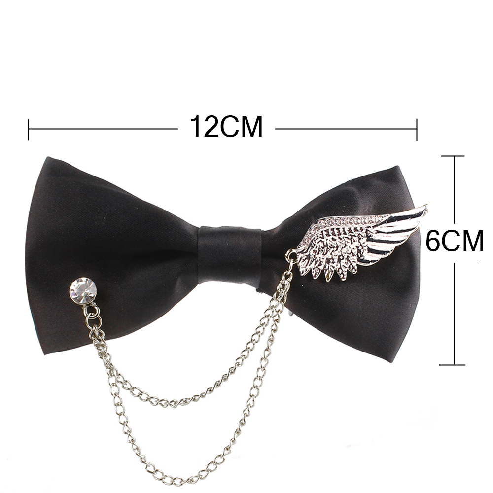 Bow Ties Men Black Bowtie Metal Decoratio Bow Tie For Men Women Uniform Collar Butterf Bowknot Adult Suit Bow Ties Cravats Male Bowties 230717