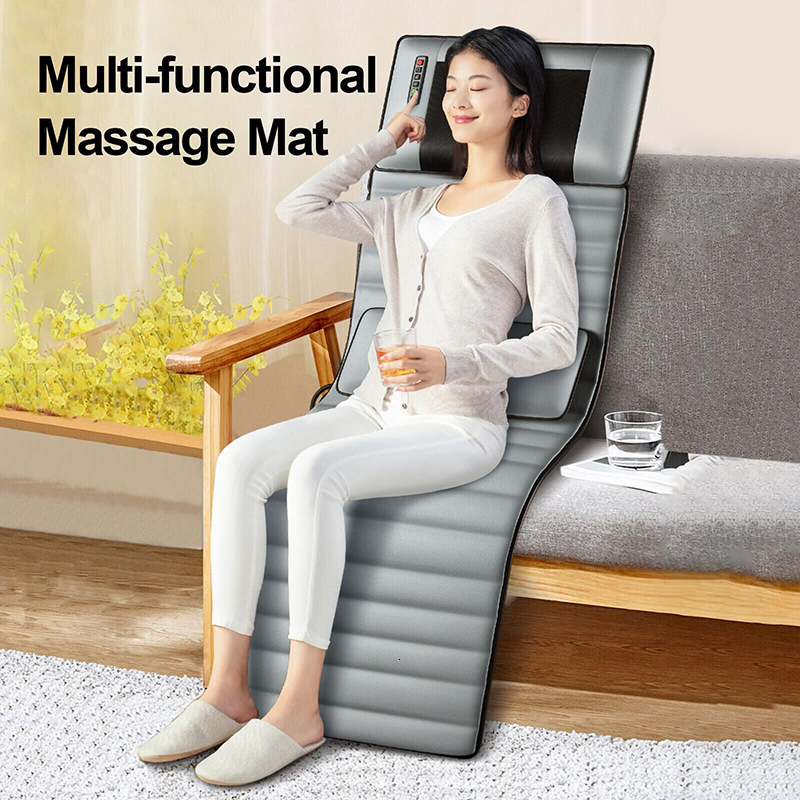 Back Massager Electric Massage Mat Health Care Relax Full Body Cushion Neck Back Waist Legs Pain Relief Vibrating Chair Mat Heating Massager 230718
