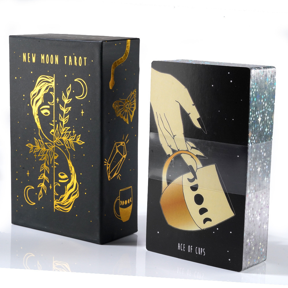 Outdoor Games Activities 12x7cm moon tarot cards High quality Full English Family Party Board Game Astrology Divination Fate Cards 230718