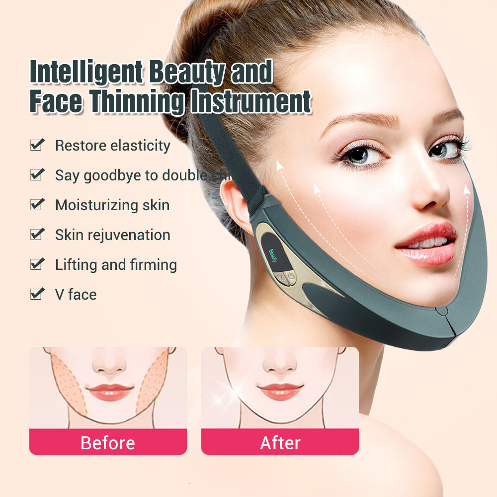 Face Care Devices EMS Microcurrent Face Lifting Device Double Chin V Shape Lift Belt High Frequency Vibration Massager Skin Rejuvenation 230717