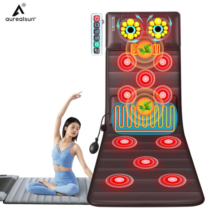 Back Massager Electric Massage Mat Health Care Relax Full Body Cushion Neck Back Waist Legs Pain Relief Vibrating Chair Mat Heating Massager 230718