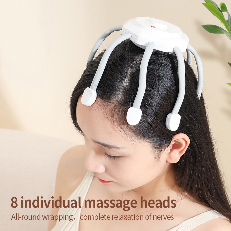 Head Massager Electric Head Massager Vibration Head Scratcher Octopus Scalp Massage with 3 Modes for Stress Relax Migraine Relief Deep Sleep 230718