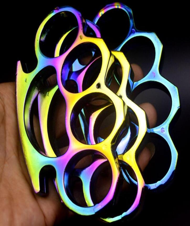 Weight About 154g Chromatic Colour Thick Steel Brass knuckle dusters Self Defense Personal Security Women039s and Men039s Se6837074