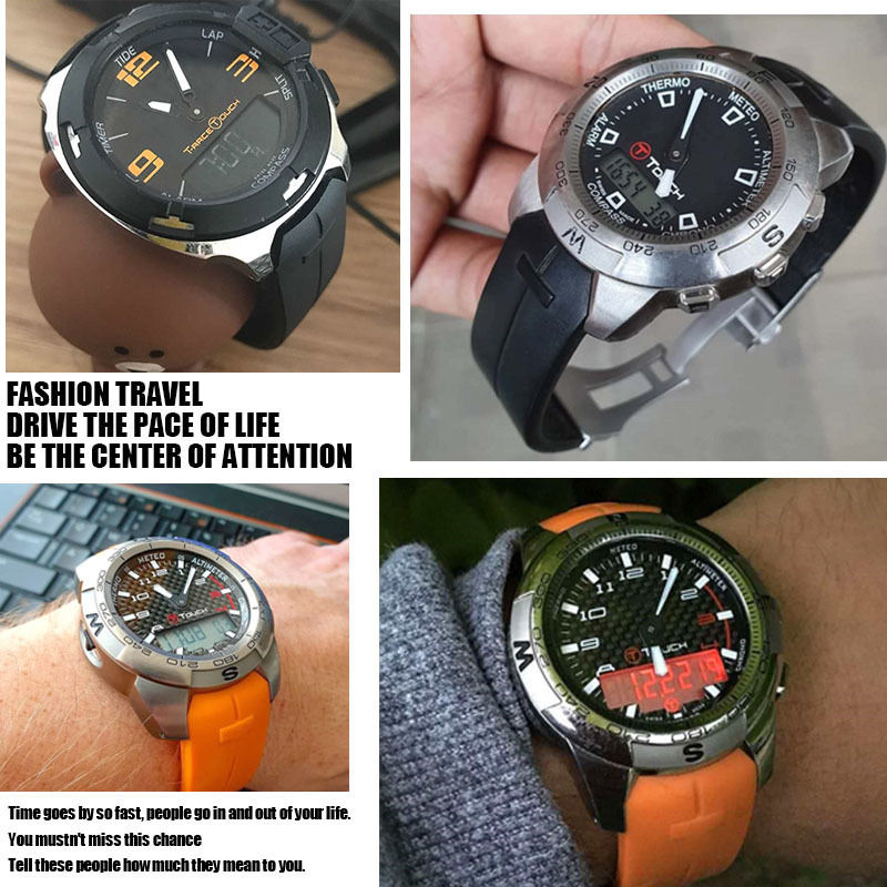 Watch Bands Fit for Tissot T-TOUCH T013 T047 21mm Soft Silicone Rubber Watch Band Black Orange Sport Waterproof Strap T091 T013420A Tools 230718