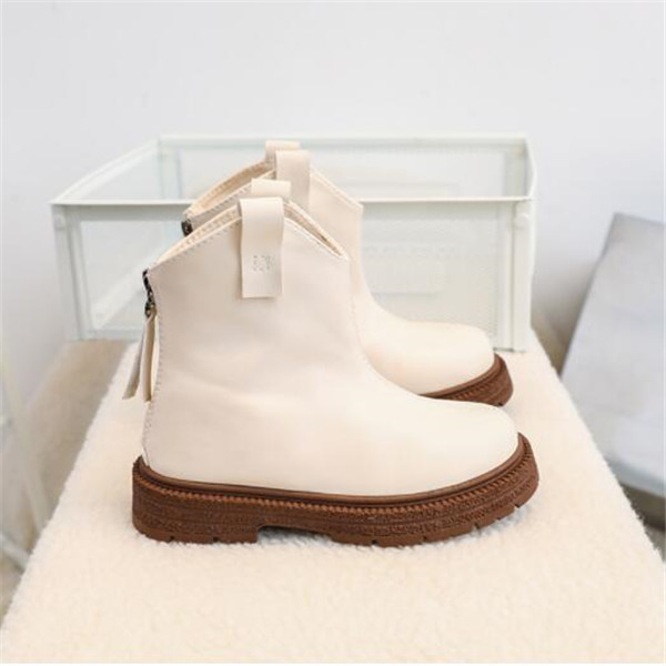 Children Martin Boots Fashion Kids Baby Leather Shoes Spring Autumn Toddler Boys Girls Zipper Ankle Boot Outdoor Sneakers