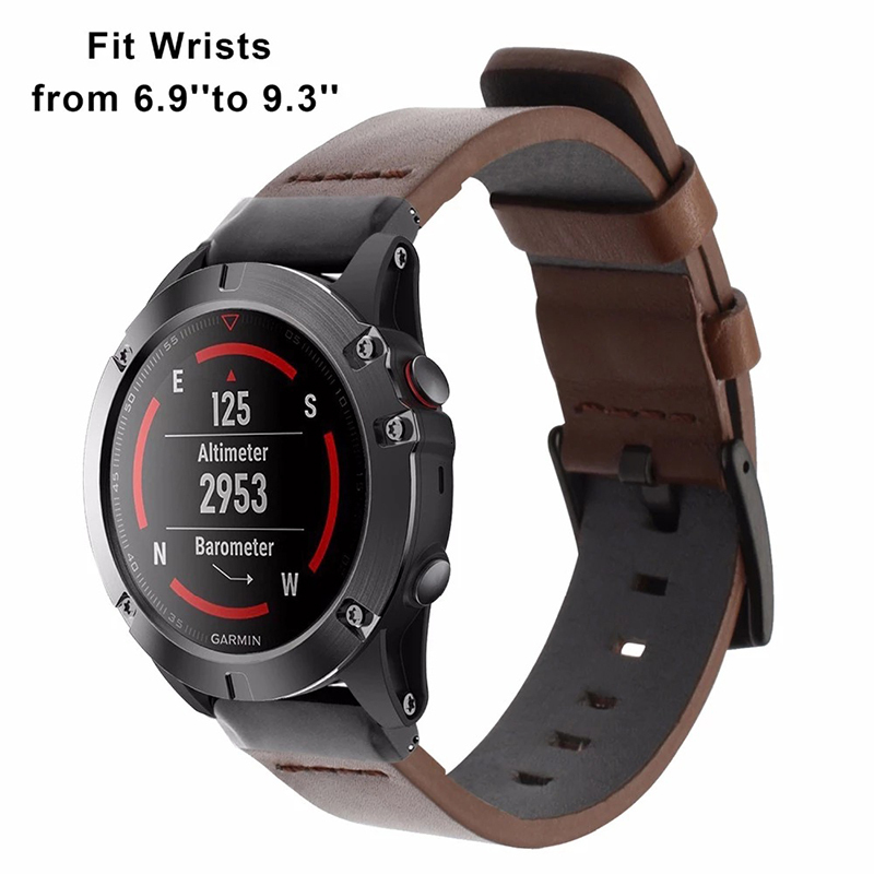 Watch Bands 26 22MM Leather Quick Release Watchband Strap For Garmin 7X 7 6 6X Pro 5 5X Plus 3 HR Watch Easyfit Wrist Band Bracelet 230718