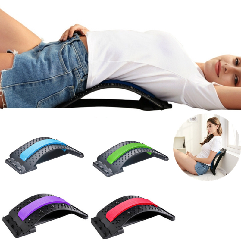 Other Massage Items 3Level Adjustable Back Massager Stretcher Waist Neck Stretch Fitness Lumbar Cervical Spine Support Pain Relief Relaxatio 230718