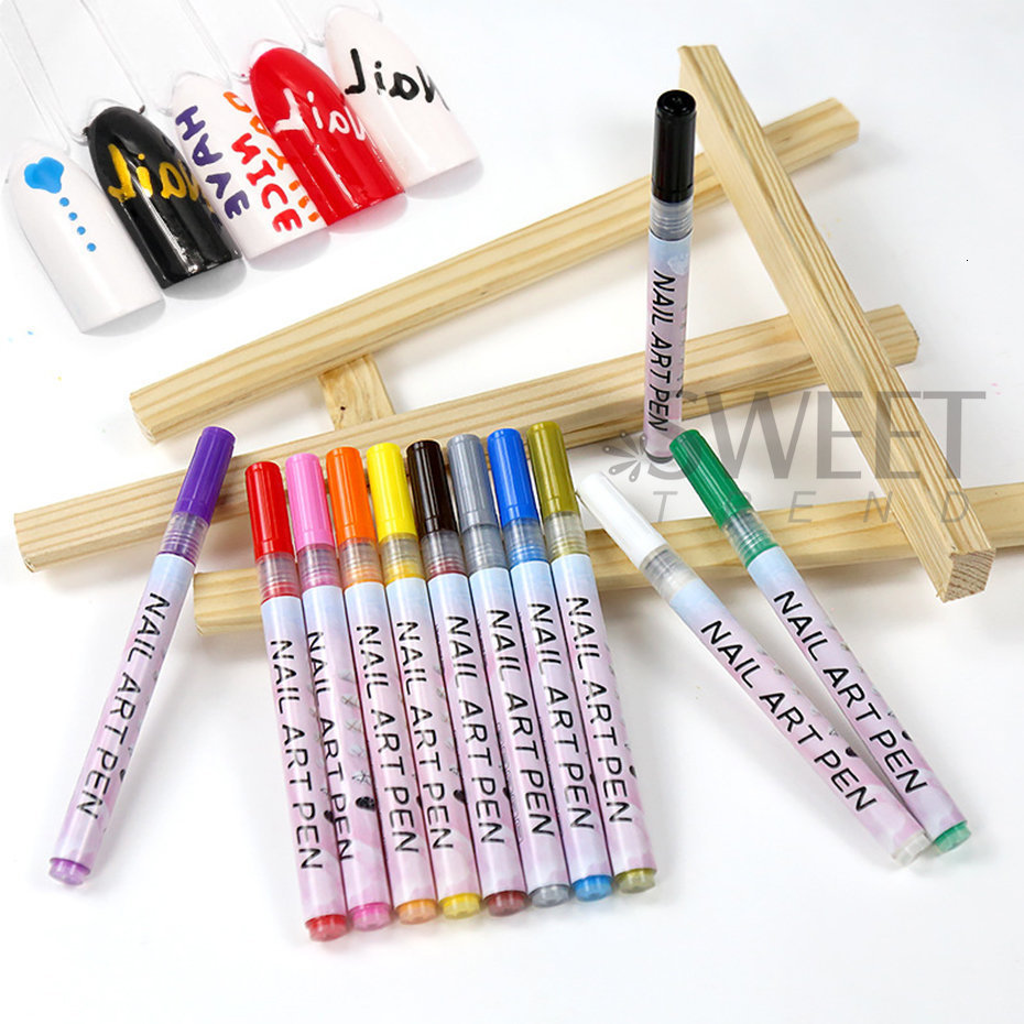 Nail Polish 12 color nail polish brush graffiti DIY 3D waterproof semi permanent line drawing brush gel Polish art hand tool decoration 230718